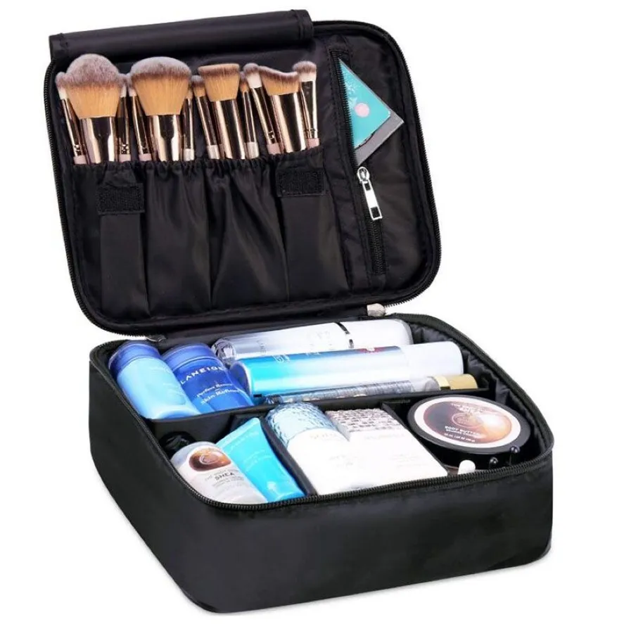 Sac de maquillage de voyage, sac de rangement de cosmétiques, boîte de rangement, organisateur de trousse à maquillage, porte-brosse, lavage étanche, Portable, grand Simple261H