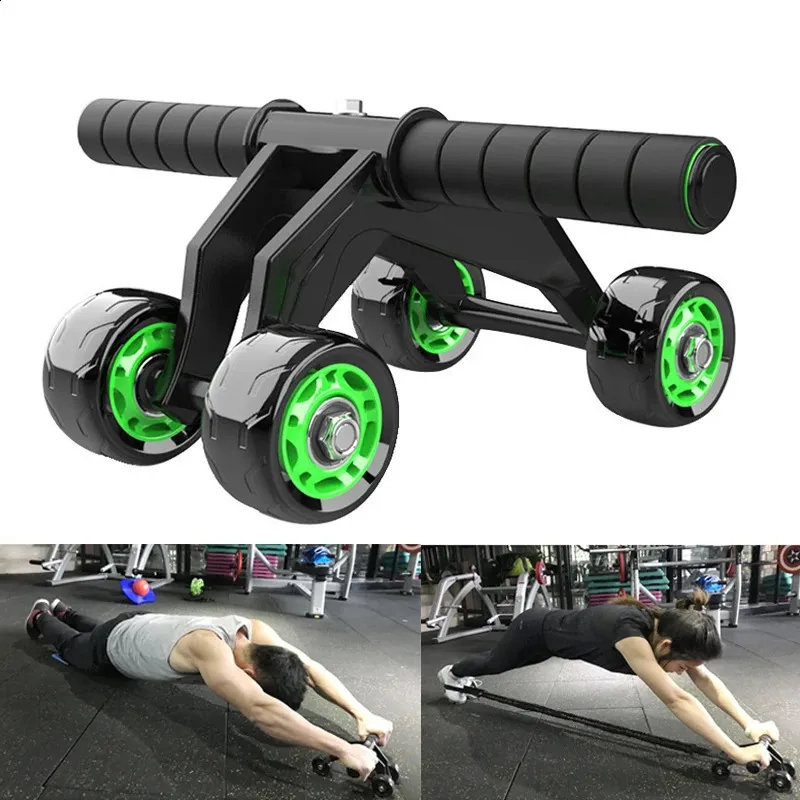 4 Wheeled Abdominal Wheel Nonslip Arm Waist Exercise Core Workout Muscles Training Body Building Fitness Equipment 240127