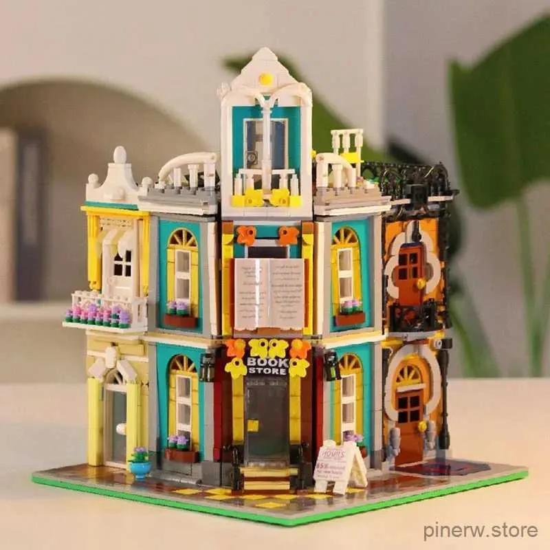 Blocks Creative Corner Bookstore Maintenance Station Building Blocks Architecture Model City Street View Shop Micro Bricks Toy Kid Gift