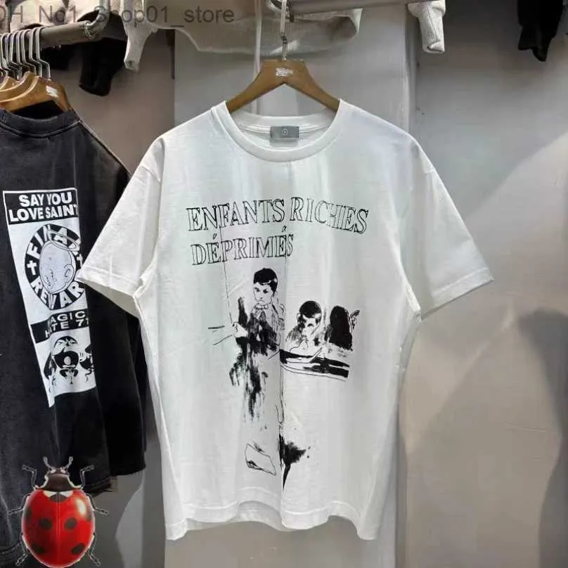 T-shirty Enfants Riches Dekrimes erd t shirt Najlepsza jakość szkic dzieci drukują tee mężczyźni kobiety codziennie swobodny letni koszulka Q240218