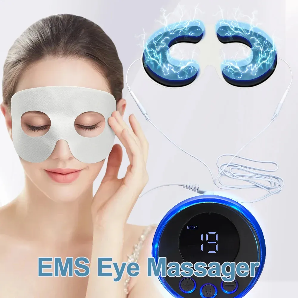 EMS Eye Beauty Masseur Stimulateur musculaire actuel Machine de levage Resserrement de la peau Anti-rides Visage Soins de la peau Cercle foncé 240119
