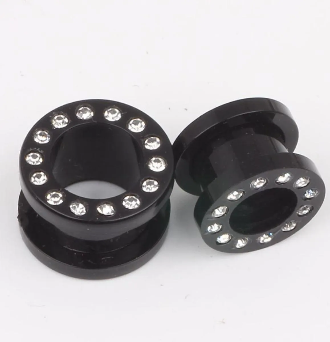 Oor piercing F39 50 stuks slot mix312mm aryl body piercing sieraden uv zwart kristal oordopje vlees tunnel3577626