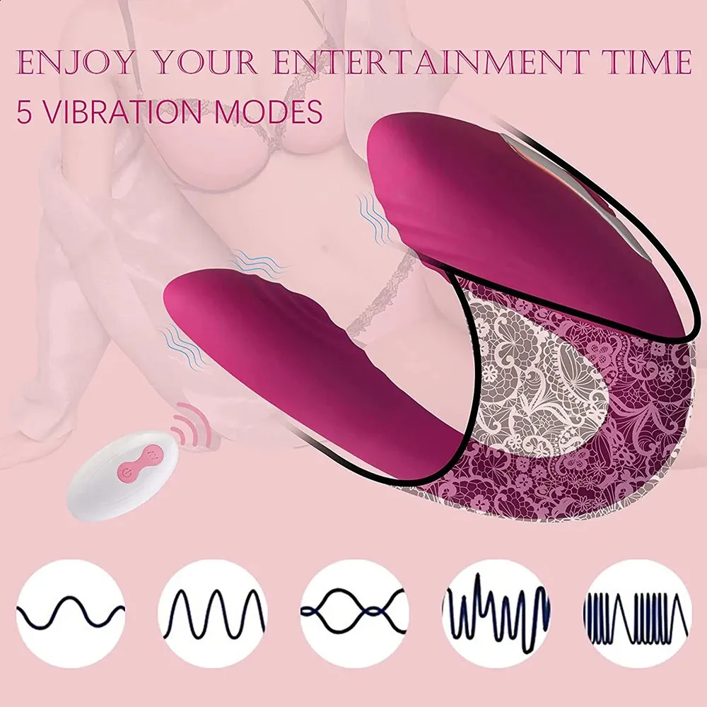 5 fréquence vibrant oeuf sautant télécommande sans fil magnétique rechargeable UShape deuxième vibrateur femme jouets sexuels 240202