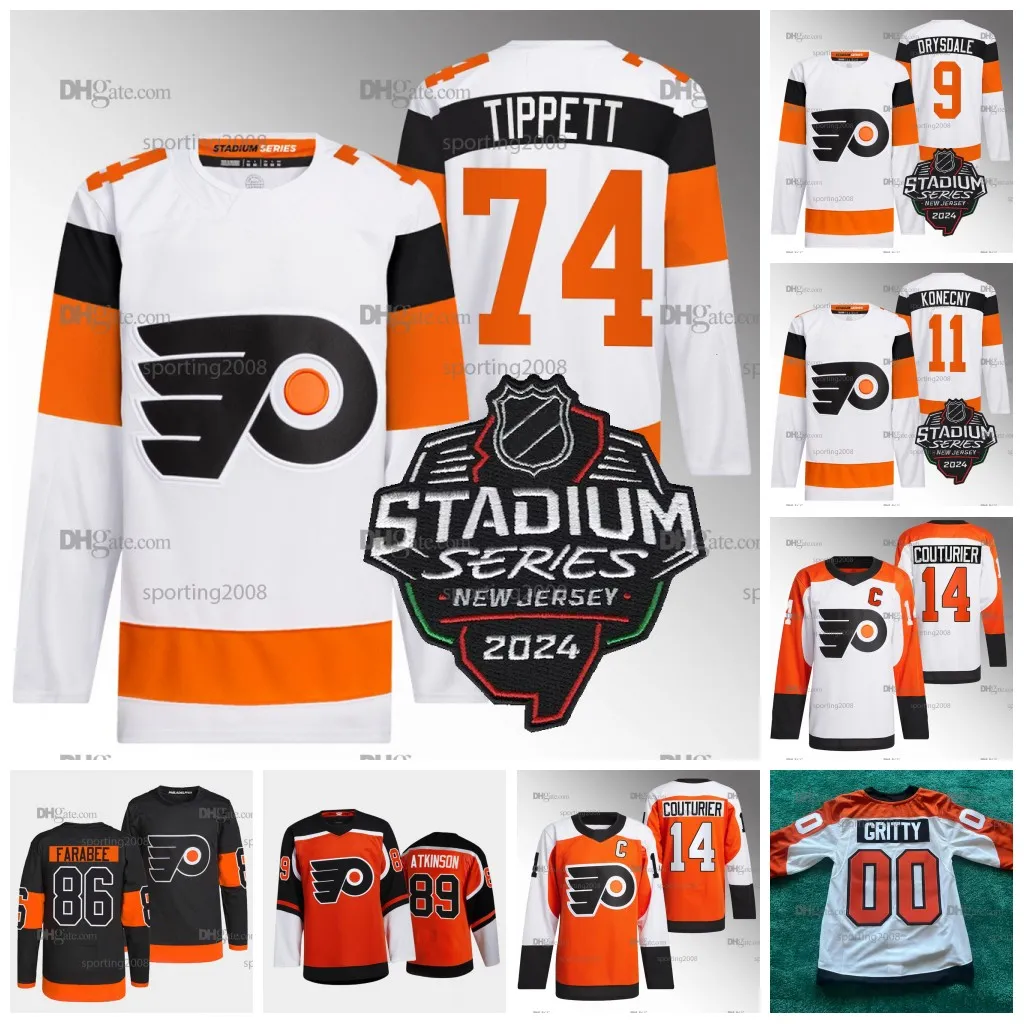 74 Owen Tippett 2024 Stadium Series Flyers Jerseys Jamie Drysdale Sean Couturier Travis Konecny ​​Joel Farabee Cam Atkinson 00 Gritty Carter Hart Cam York Morgan Frost