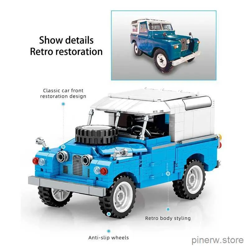 Blocks 721 Pcs City Retro Mechanical Off Road Vehicle Building Block Roadster Racing Car Supercar Bricks Toys For Boys Children Gifts