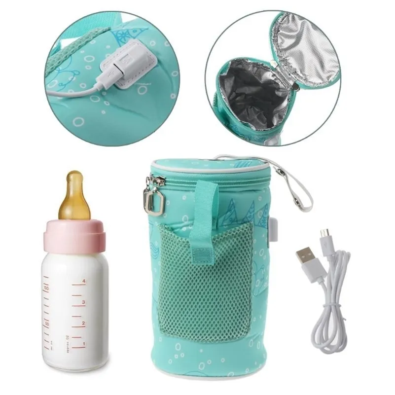 Babymelk Flessenwarmer Geïsoleerde Tas Draagbare Reizen Cup Warmer Thermostaat Verwarming Zuigfles Tas Opslag Cover 240125