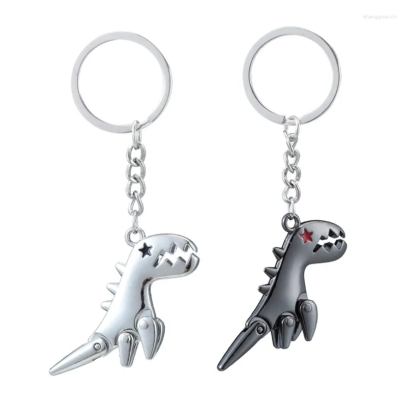 Sleutelhangers Sleutelhanger Voet Beweegbare Dinosaurus Sleutelhanger Tas Sleutelhanger Hanger Llaveros Charms Mode Auto Accesorios Voor Geschenken