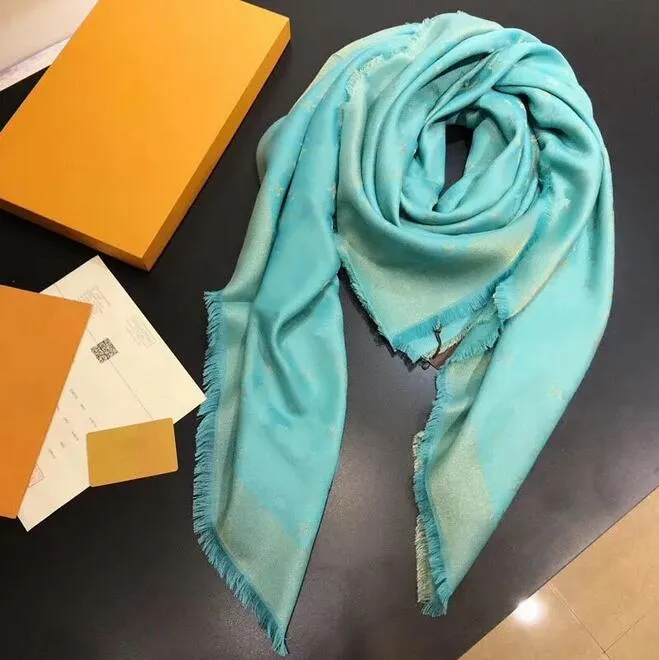Luxury gold silk and cotton scarves for women and men, designer men's scarves, fashionable women's wool letter printed shawls