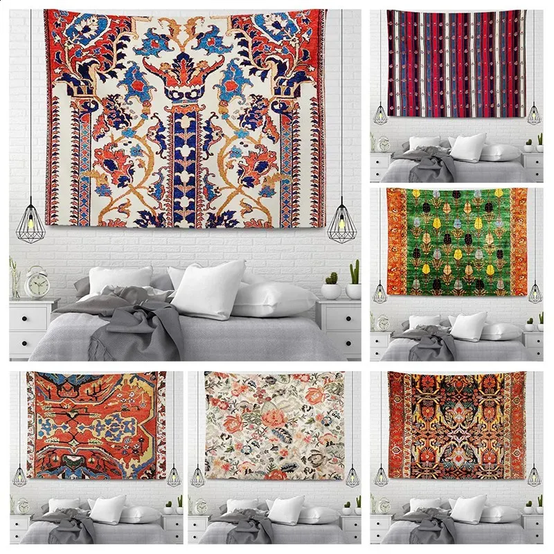 Décoration de la maison Tapisserie murale esthétique chambre boho accessoires tenture murale tissu automne mandala décor vintage Maroc Chambre 240127