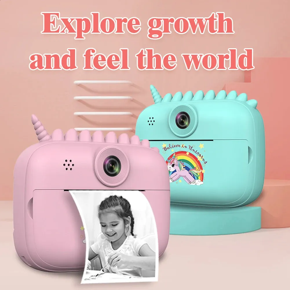 Детская камера мгновенной печати с мультяшным портативным дорожным видео HD 1080P, детские игрушки для подарков на день рождения 240131
