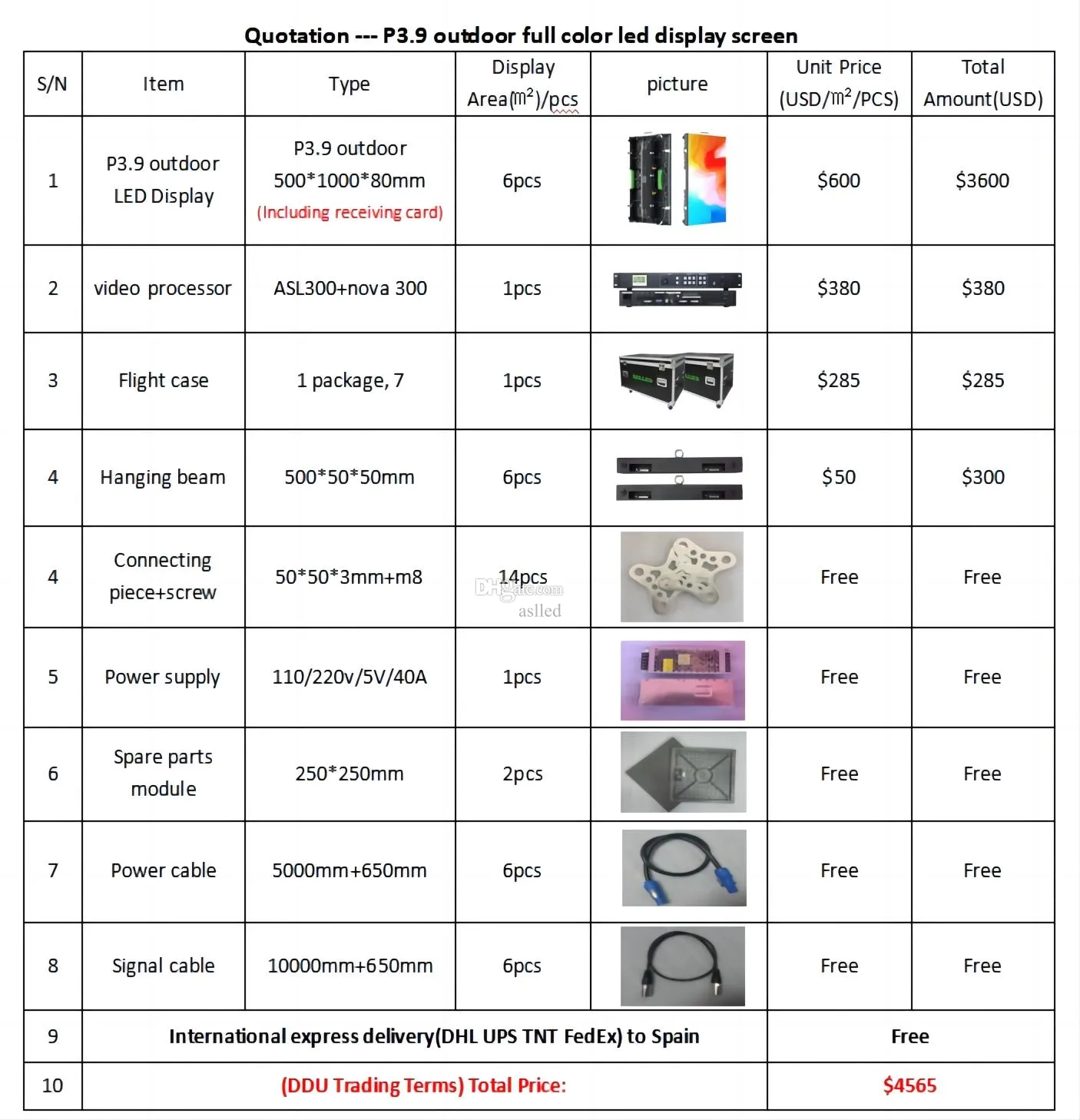 Panneau LED extérieur 6 pièces 500*1000*80mm p3.9 écran LED universel extérieur mur vidéo LED grand écran LED général