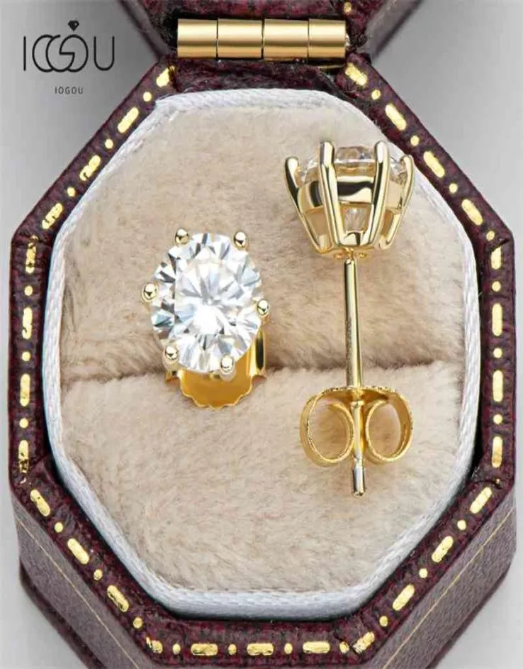 IOGOU RealColor Diamant-Ohrringe für Damen, 0,5/1/2 Karat, 100 % 925er Sterlingsilber, funkelnder Schmuck 2106249679672