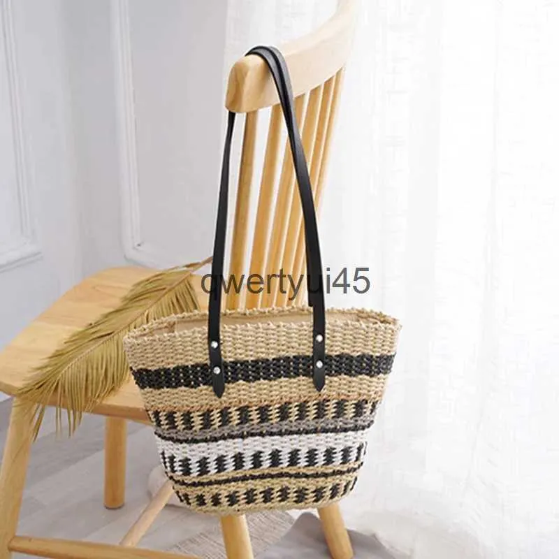 Sacs à bandoulière andmade femmes Soulder sac contraste couleur cordon et sac boémien femme paille été tissé BeacH24218