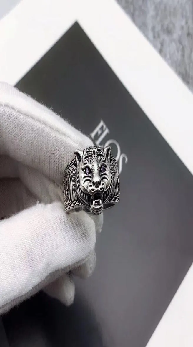 Anello in argento reale S925 di alta qualità Anello per coppia Ultimo prodotto Anello Testa di tigre Fornitura di gioielli di moda in stile personalizzato8581112