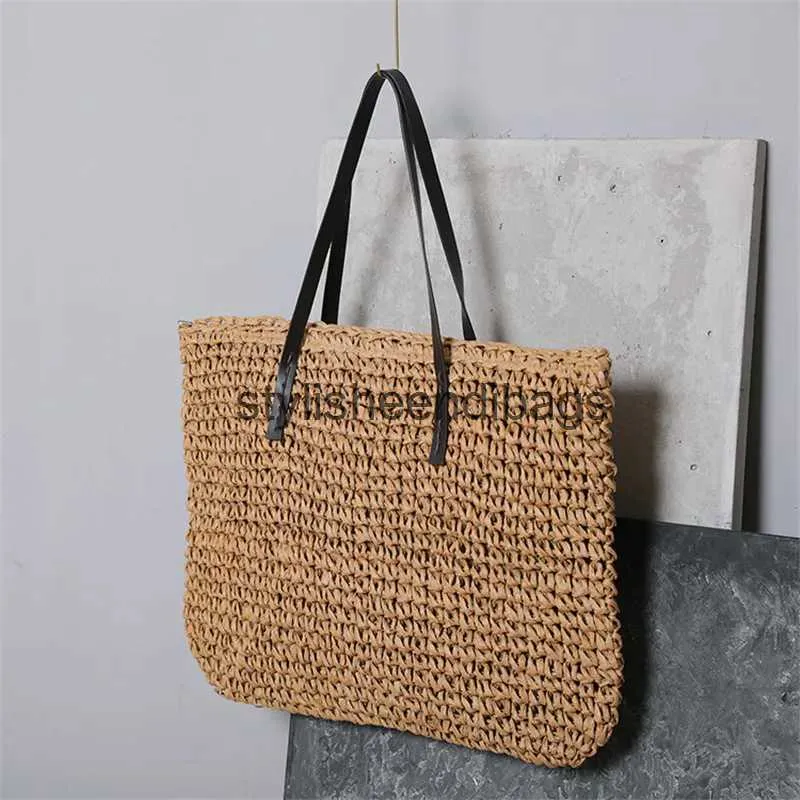 Shoulder Bags Casual Large Capacity Handbag Totes Handmade Straw Shoulder Bags For Women Big Travel Beach Bag Female Sac a Main FemmeH24219