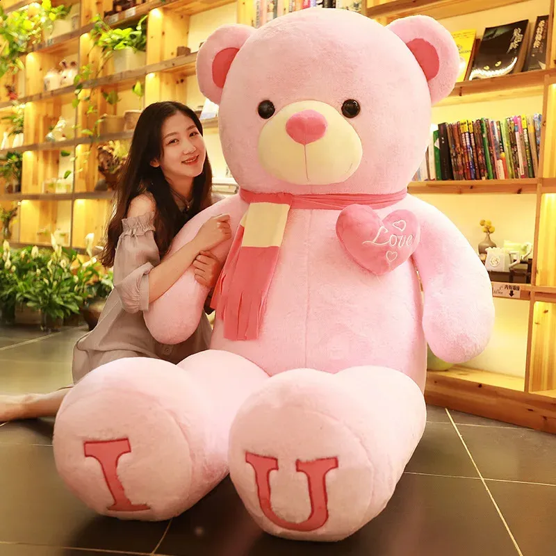 80cm100cm Large Size Teddy Bear Plush Toy Lovely Giant Bear Huge Stuffed Soft Dolls Kids Toy Birthday Gift For Girlfriend 240130