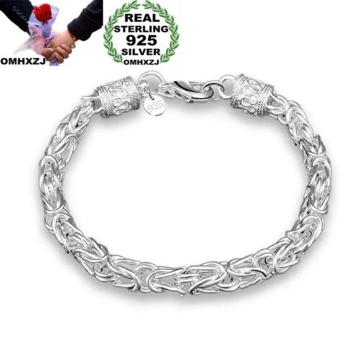 OMHXZJ Collegamento di personalità intera Moda OL Donna Ragazza Regalo di festa Argento Testa di drago Catena spessa Bracciale in argento sterling 925 BR87352786