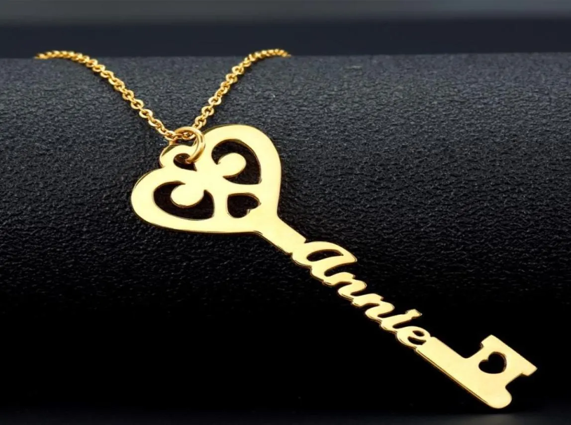 Schlüsselname Choker Halsketten Anhänger Edelstahl Personalisierte kundenspezifische Halskette für Frauen Namenschild Schmuck Geschenk Ketting21797178874640