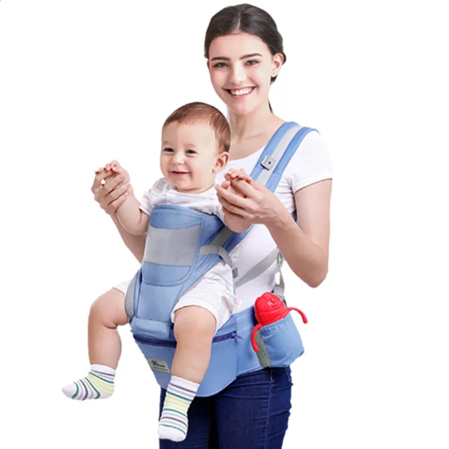 Baby Waist Stool With Storage Bag Kangaroo Shoulder Swaddle Sling Infant Kid Wrap Ergonomic Backpack Hipseat 240131