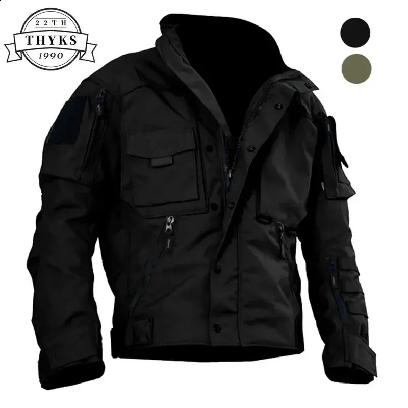 Chaqueta táctica militar de talla grande para hombre, chaqueta Bomber informal con bolsillo multifuncional impermeable, prendas de vestir para hombre, S-3XL de primavera y otoño240127