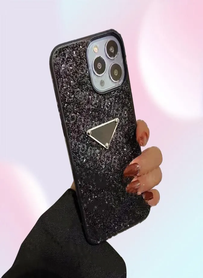 Bling Glitter Lentejuelas Cajas del teléfono para Iphone 13 Pro Max i 14pro 11 XS XSmax XR 8 7Plus Marca de lujo Diseñador de moda Mujeres brillantes 8014233