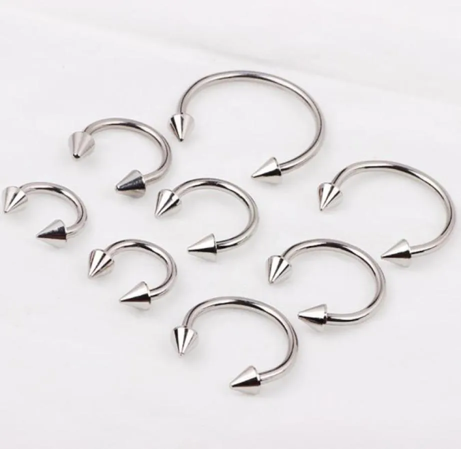 Piercing nez N08 100 pièces, mélange de 7 tailles en acier inoxydable CBR, bijoux de corps, anneau nasal, piercing 2844508