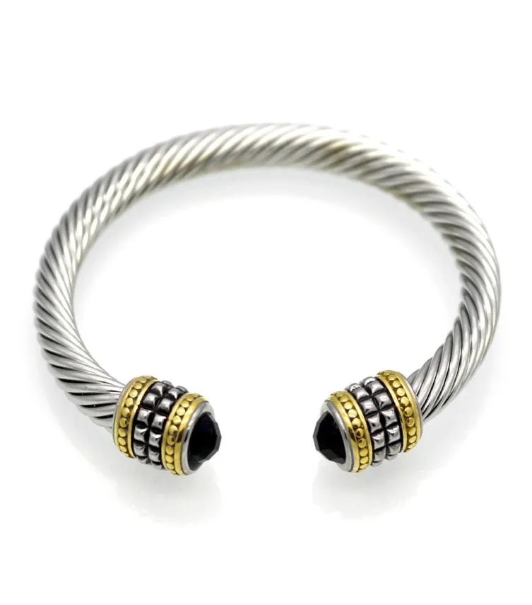 2021 hommes bracelet rétro titane acier bijoux torsadé or deux couleurs bracelet hommes bracelet en acier inoxydable femmes bracelets de diamant3599577