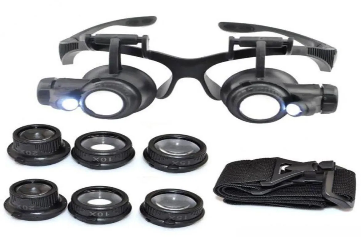 10x 15x 20x 25x拡大ガラスダブルLEDライト眼鏡レンズ拡大器ルーパージュエラーウォッチ修理ツール85907292732099