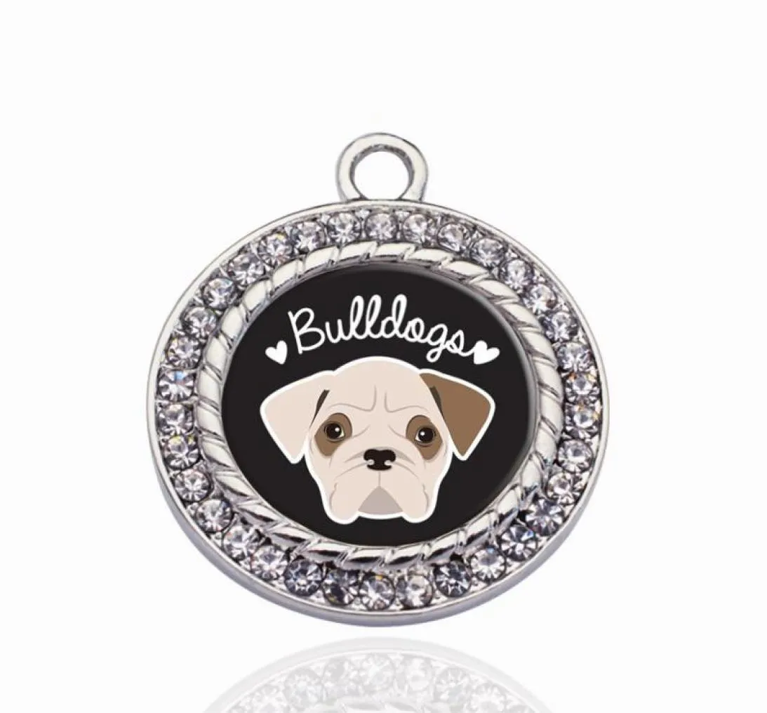 BULLDOG LOVER CIRCLE CHARM Charms Pendant for DIY Necklace Bracelet Jewelry Making Handmade Accessories3410164