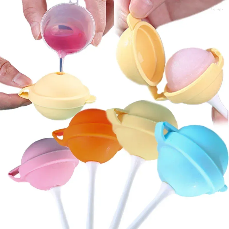 Bakvormen Ijsvormen Lade Herbruikbare Siliconen Crème Ball Mold Lollipop Maker Met Afneembare Deksels Voor DIY Whiskey Cocktail Keuken Gadget