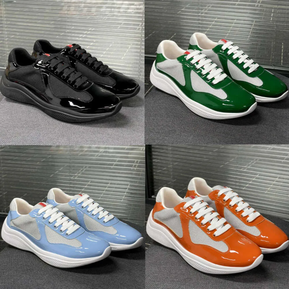 Erkekler Tasarımcı Sneakers Cup XL Düz Eğitmenler Sıradan Ayakkabı Runner Ayakkabı Üst Siyah Mavi Mesh Dantel Naylon Erkekler Amerika Kupası Boyut 36-47 Kutu No53