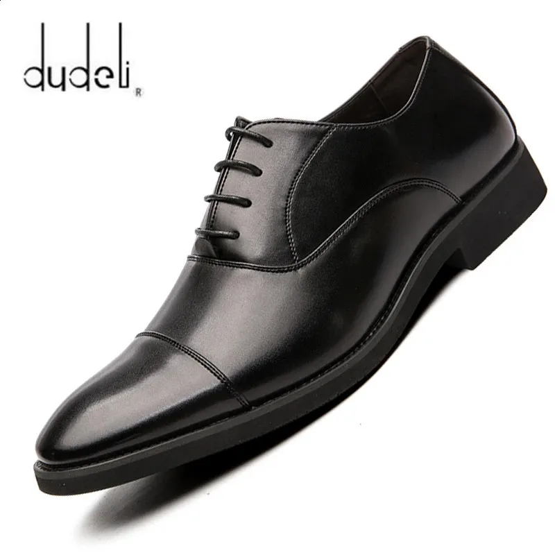 Luxury Business Oxford Leather Shoes Men Breathable Rubber Formal Dress Male Office Wedding Flats Footwear Mocassin Homme 240202