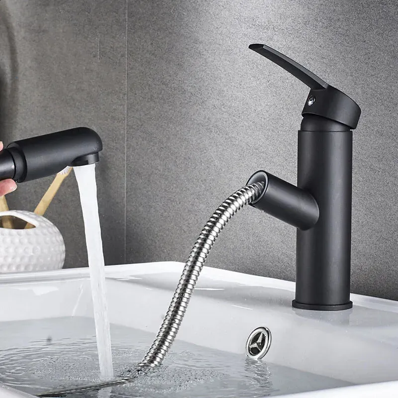 Tuqiu Basin Faucet Modern Black Badrumsblandare TAP Borstad Goldnickelchrome Wash Basin och Cold Sink 240127