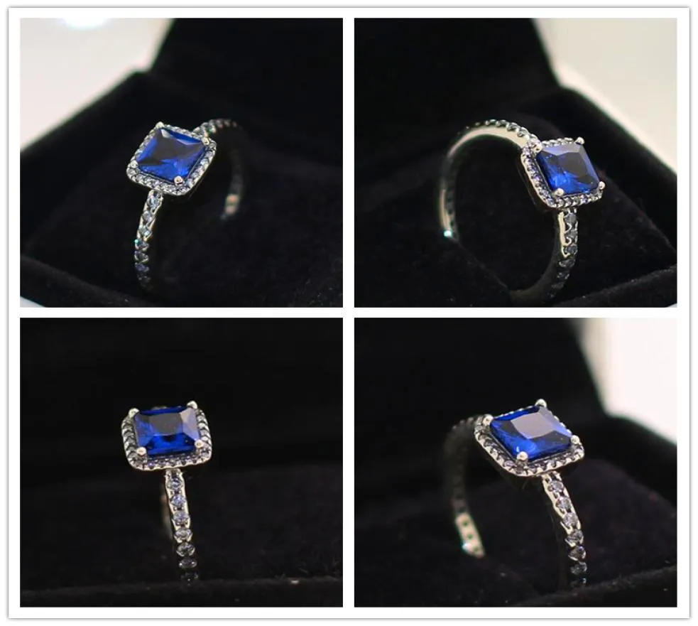 2017 NOWOŚĆ 100% 925 SREBROŚCI EUROPEJSKA JEGIDY PIERŚCIENIA ELEGANCJA Z TRUDE BLUE CRYSTAL CZ MSY MOSSION RING2925414