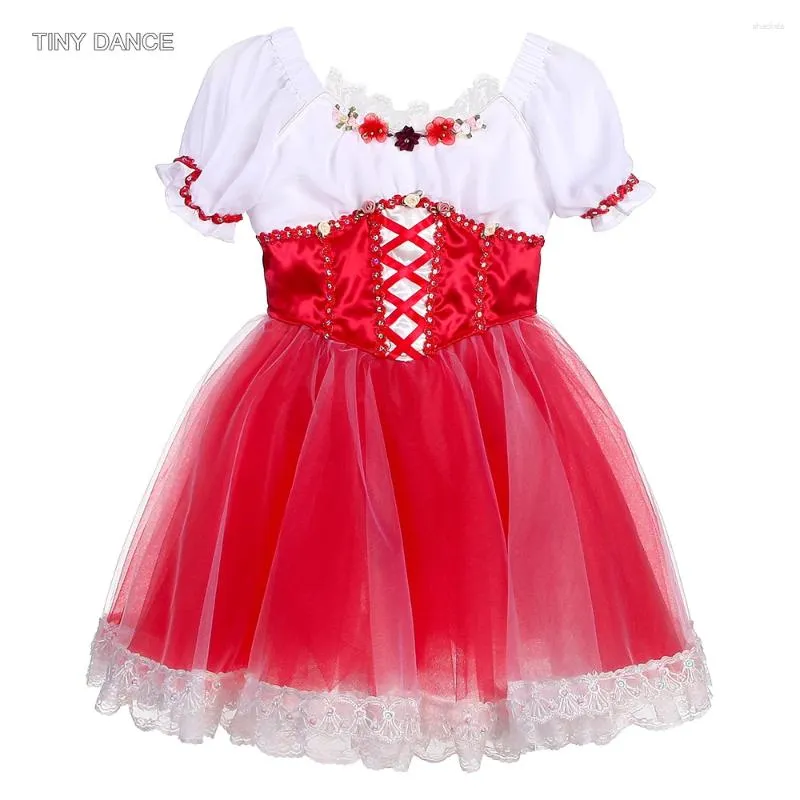 Stage Wear Customized Professional Tutus Puff Sleeves Romantic Tutu Skirt Adult Girls Ballet Dancing Leotard Dresses Performance Costumes