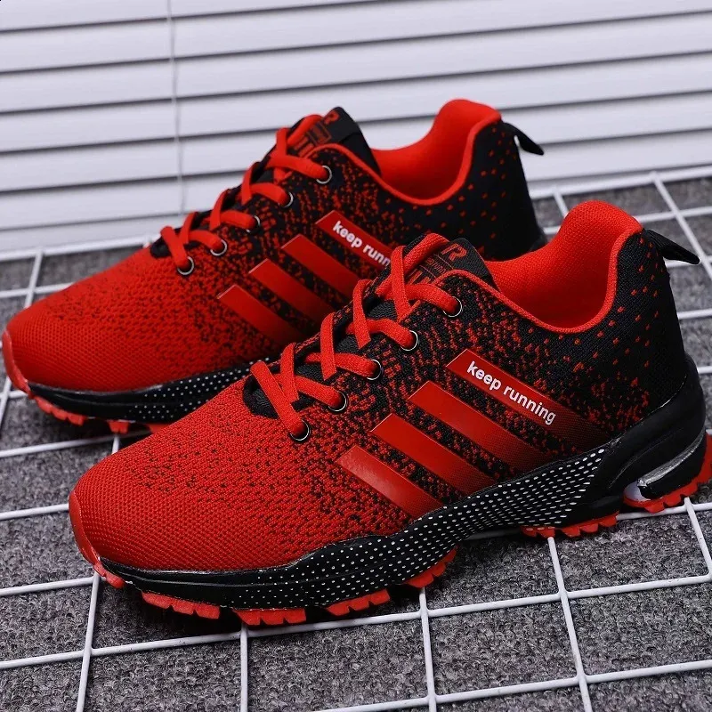 Mens Sneakers Walking Shoes Breathable Outdoor Red Running mens tenis para hombre Lightweight Men Athletic Training Footwear 240125