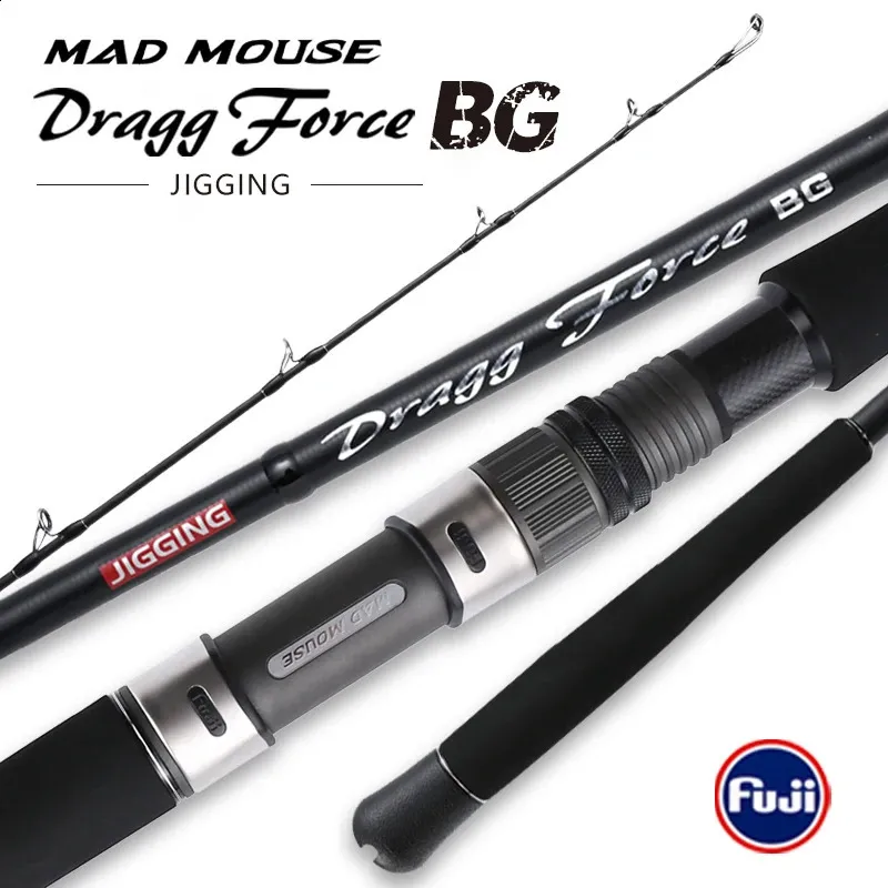 MADMOUSE Dragg Force BG Jigging Rod 1.9m PE4-8 Jig 400g Drag 30kg Japan Full Fuji Parts Boat Rod Ocean Fishing Rod 240122