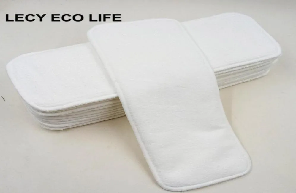 Lecy Eco Life 3 -lager Microfiber Baby Cloth Diaper Insert 10 PCS Absorberande Urinkuddar för baby återanvändbara blöjor3933593