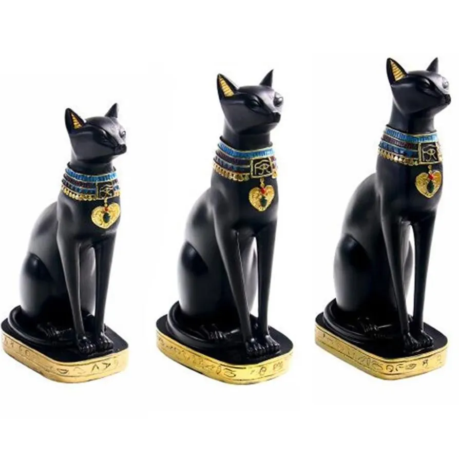 樹脂工芸エキゾチックな税関の置物像エジプトの猫の女神バステット彫像ホームデコレーションギフトホームヴィンテージ装飾品T200712621