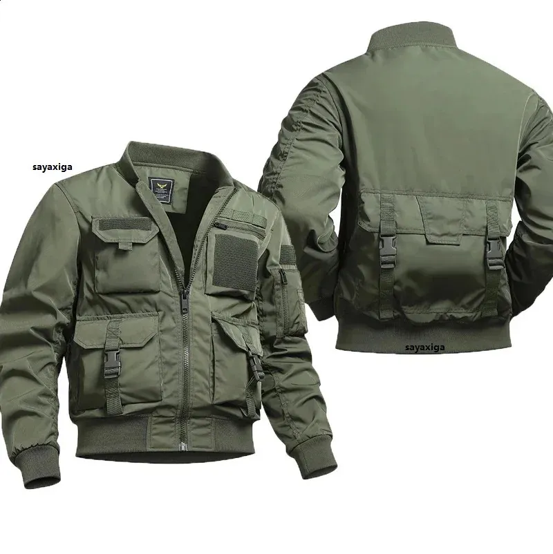 Air Force Fly Pilot Jacket Military Flight Tactical Bomber Jacket Men Winter Warm Motorcycle OverCoat Baseball Uniforms 240202