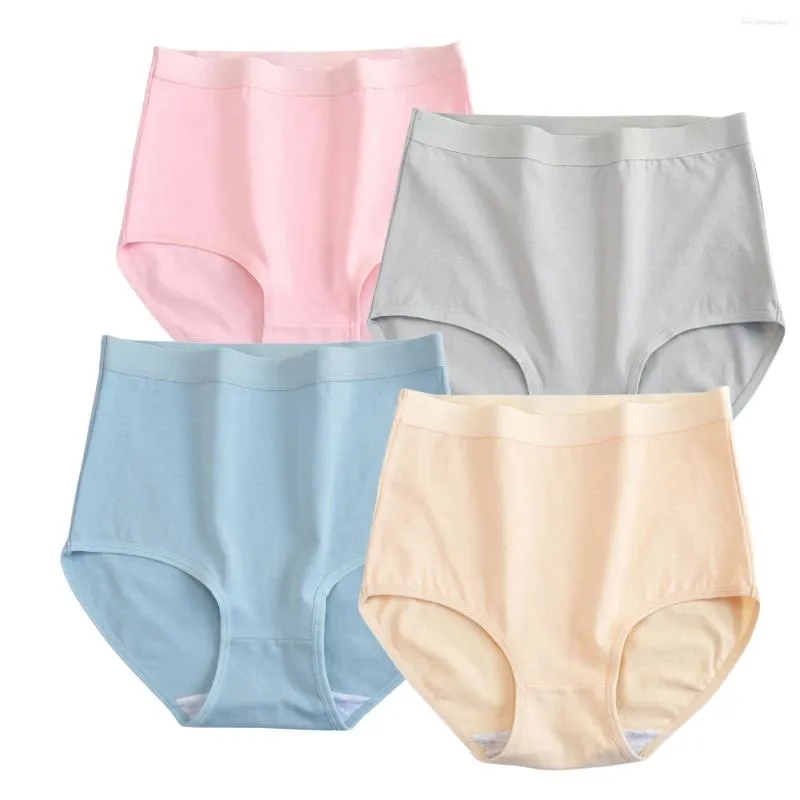 Women's Panties Cotton Women High Waist Comfort Underwear Solid Color Female Breathable Underpants Sexy Lingerie M-XXXL