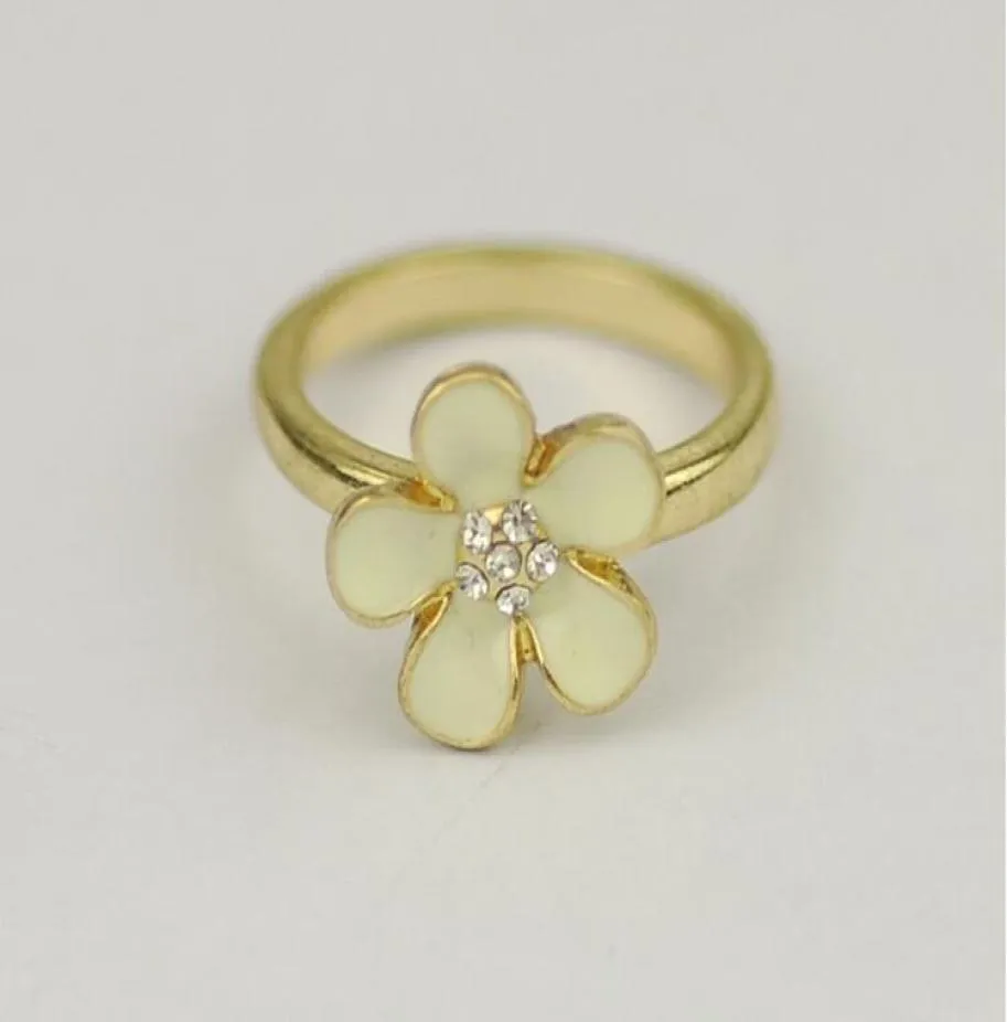 Acessórios de moda18k banhado a ouropequena flor margarida punk mini anel midi joias para mulheres homens presente5917520