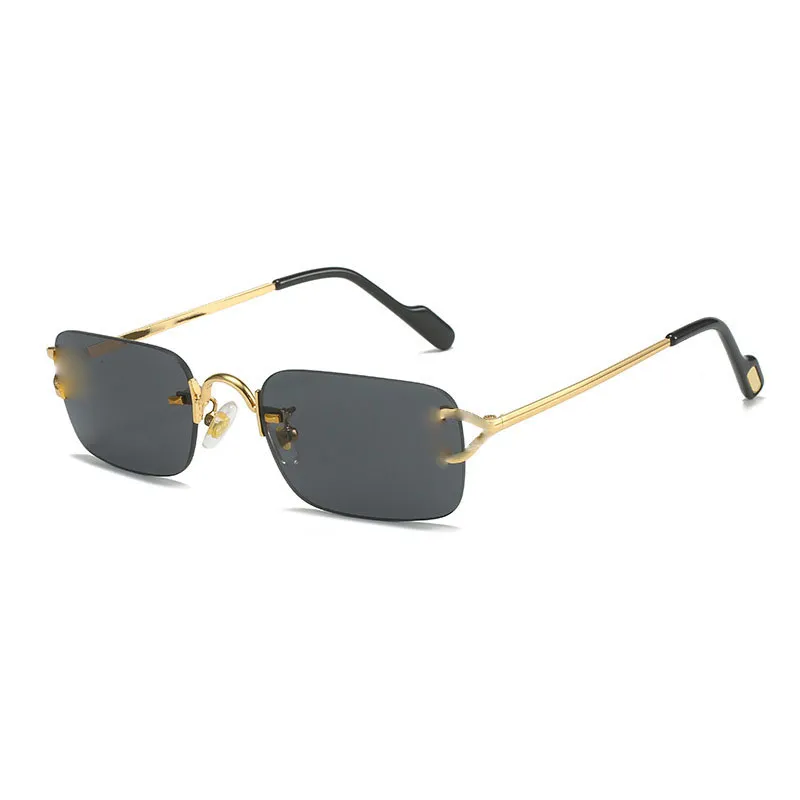 Lunettes de soleil de créateur de mode pour femmes, avec jambes sans monture en forme de Y, lunettes durables pour petits visages avec plaquettes de nez réglables