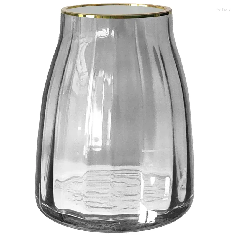 Wazony przezroczysty szklany wazon złocone dekoracje stolik centralny 7 (h) x 5,5 (w) cal
