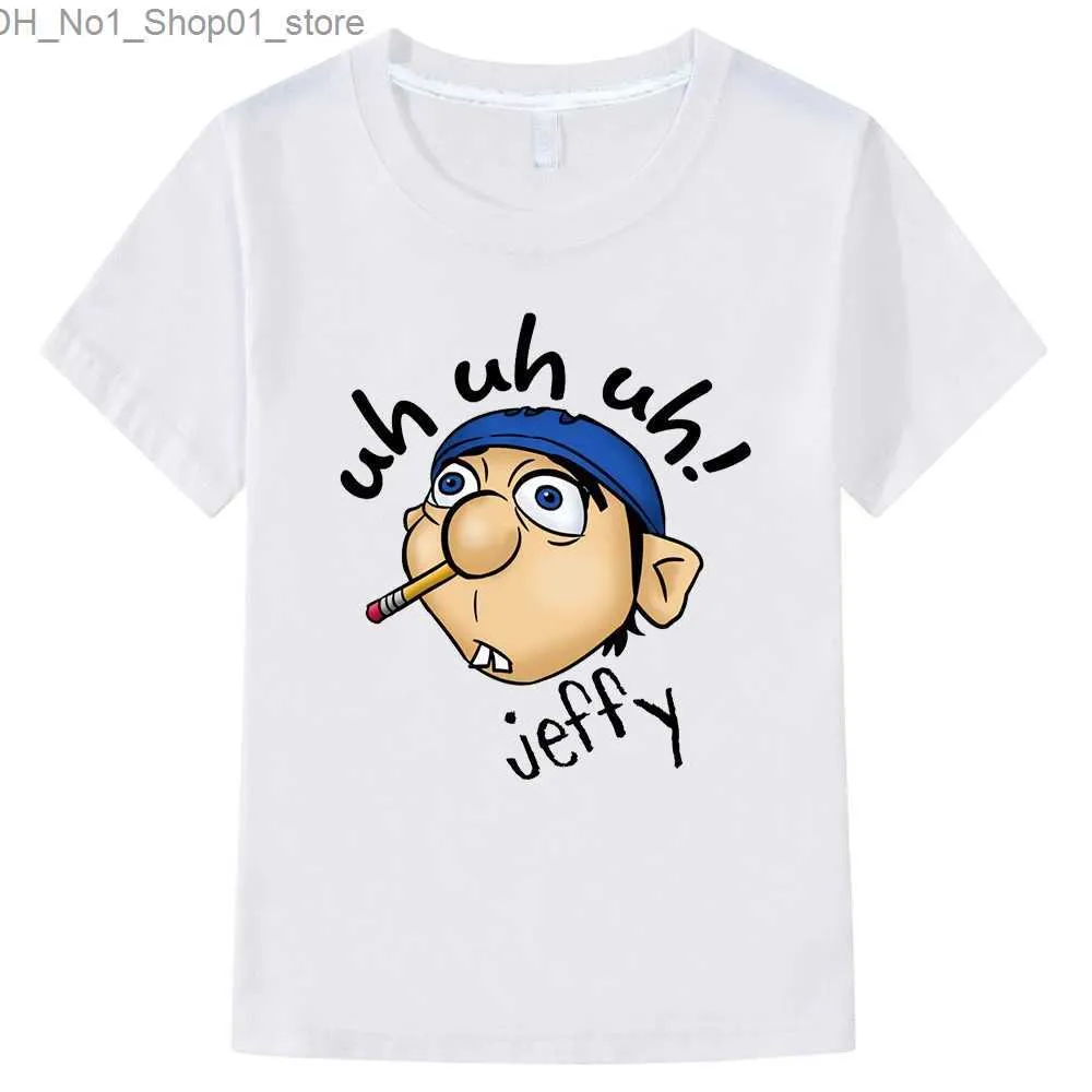 T-shirt Jeffy SML Maglietta divertente Ragazzi Graphic Tee Abbigliamento estivo per bambini Ragazza Divertente 100% cotone Maglietta per bambini T-shirt a maniche corte per bambini Q240218