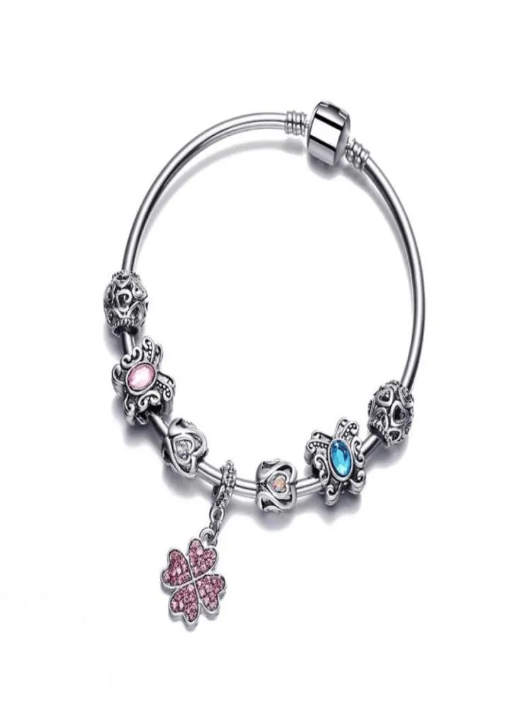 Hollow Love Charm Bracelets Luksusowe modne imprezowe prezent biżuteria biżuteria Fit Charms Bead Bangle for Women Girls14815714986460