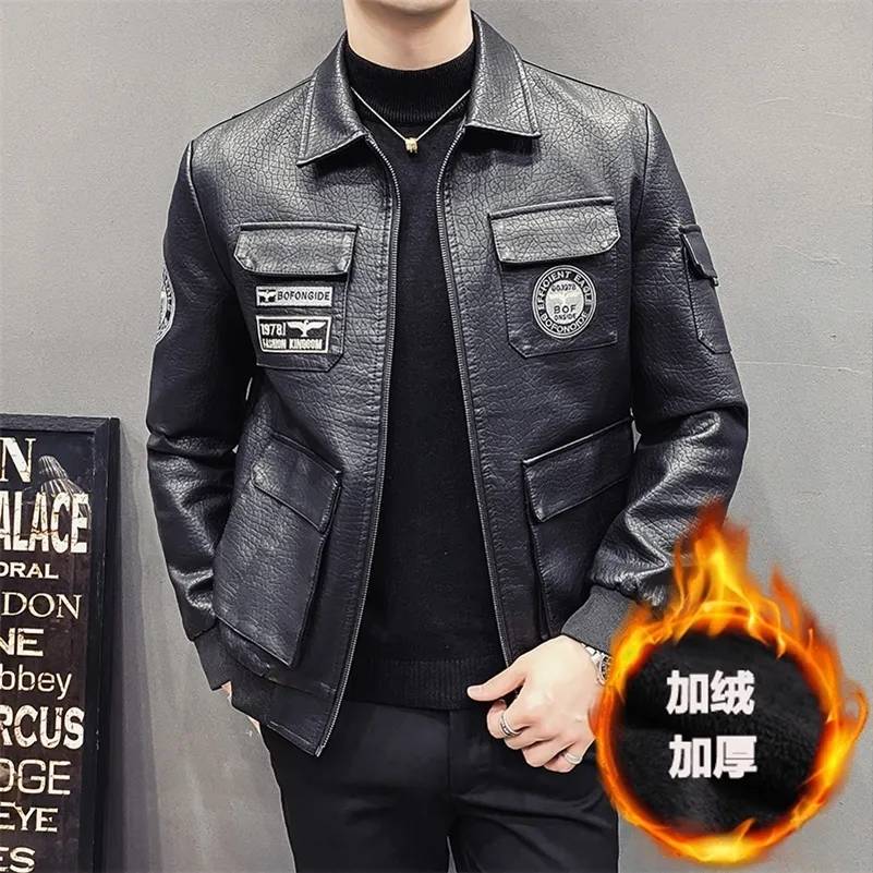 Herren Lederjacken Herbst Winter Casual Motorrad PU Jacke Biker Ledermäntel Markenkleidung Plus Größe S-5XL 240125