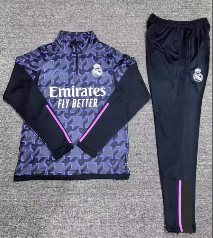 kids Soccer Tracksuits Sets REal mAdRiD TRACKSUIT set 23 24 BELLINGHAM VINI  JR. men and kids football kit chandal futbol survetement madrides TRAINING