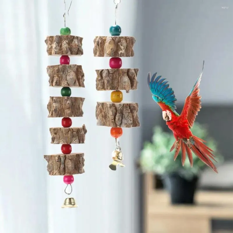 Autres fournitures d'oiseaux Perroquet Bite Jouet Matériau naturel Suspendu Pet Chew Démonter Crochet Anti-Scratch Cage Décoration