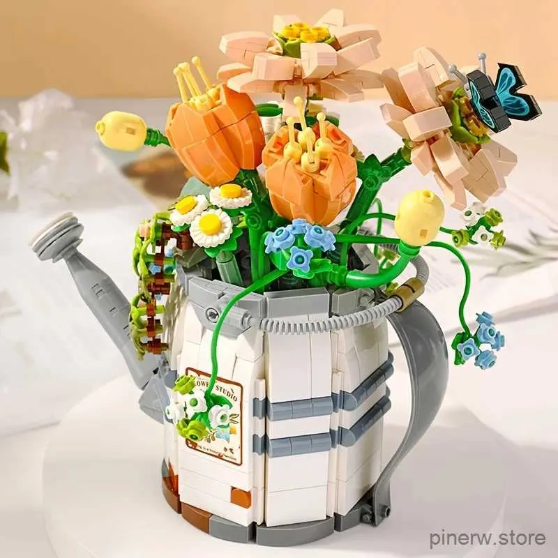 Block Watering Can Pretty Bouquet 1936 Halloween/Thanksgiving Day/Christmas Gift